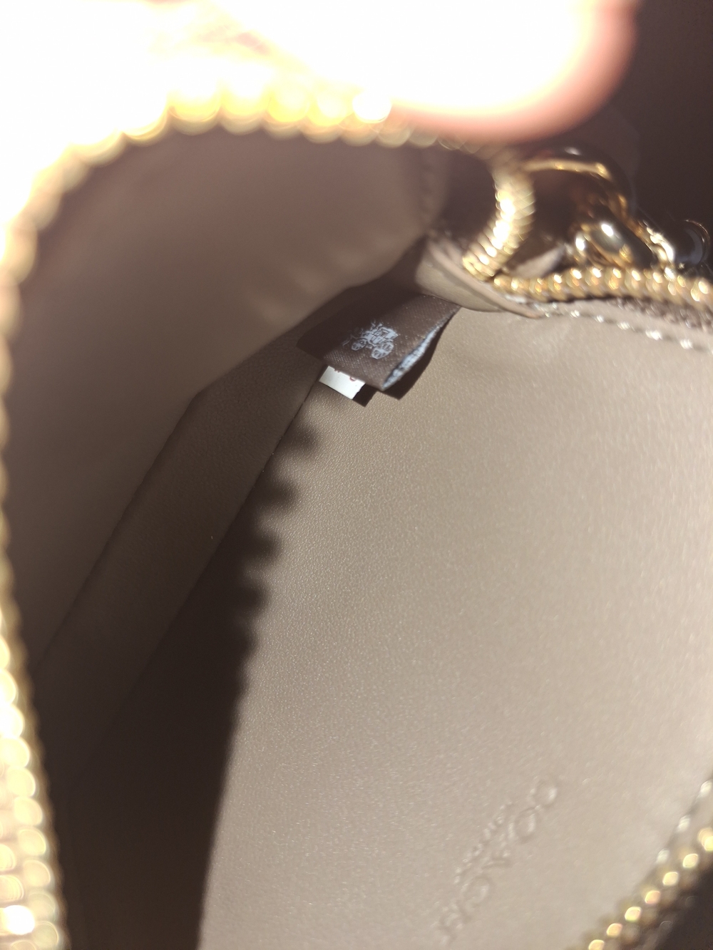 Coach Pebbled Leather Card Case with Chain - Brown/Gold - Picture 4 of 8